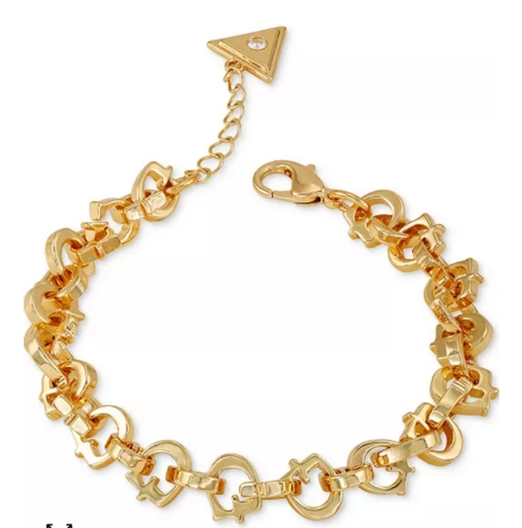 Guess Accessories - GUESS Gold Tone G-Link Chain Bracelet